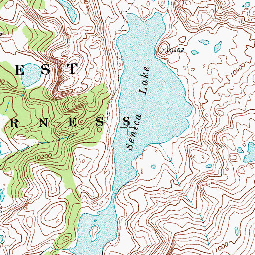Topographic Map of Seneca Lake, WY