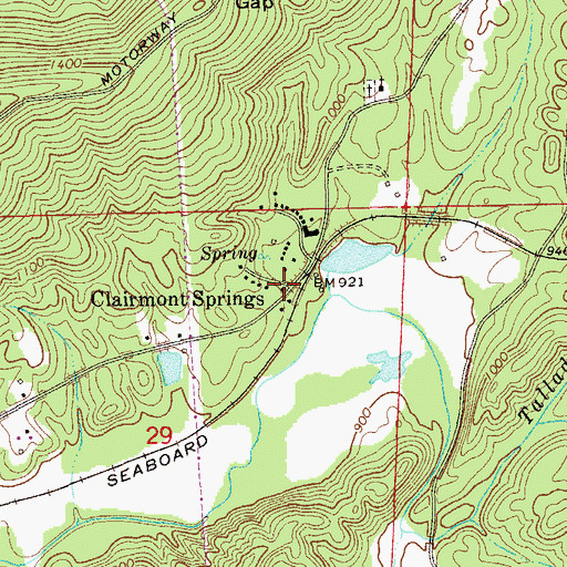 Topographic Map of Clairmont Springs, AL