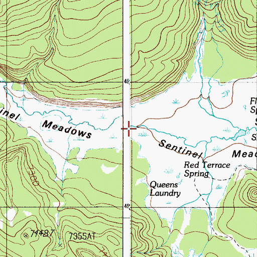 Topographic Map of Sentinel Meadows, WY