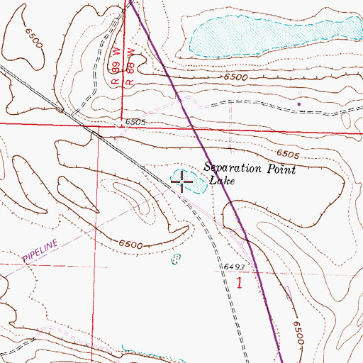 Topographic Map of Separation Point Lake, WY