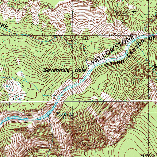 Topographic Map of Sevenmile Hole, WY