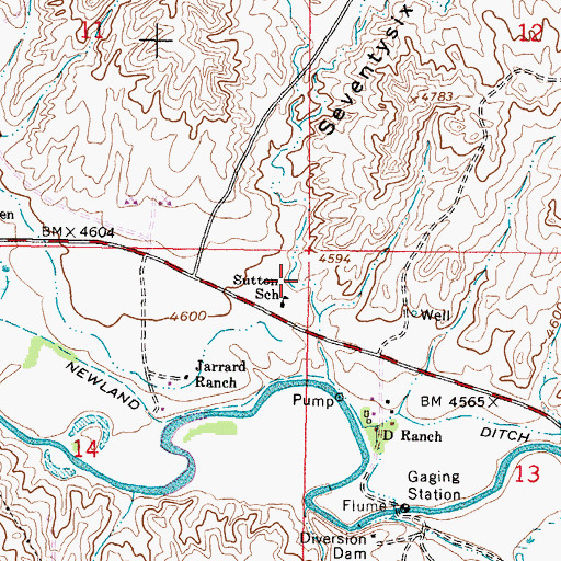 Topographic Map of Seventysix Draw, WY
