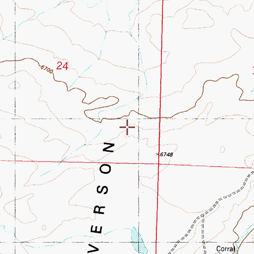Topographic Map of Severson Flats, WY