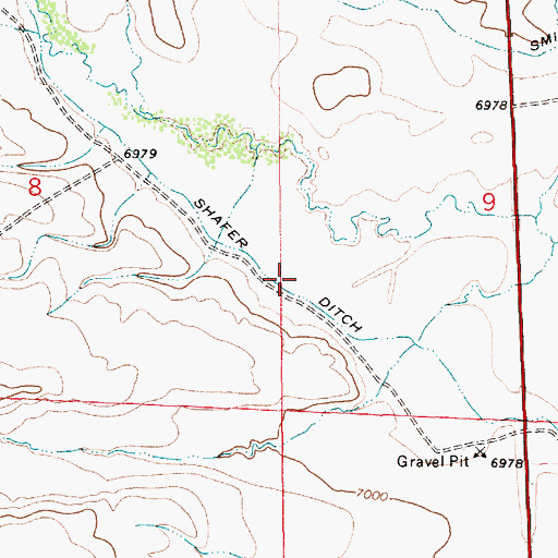 Topographic Map of Shafer Ditch, WY