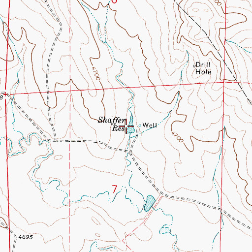 Topographic Map of Shaffer Reservoir, WY