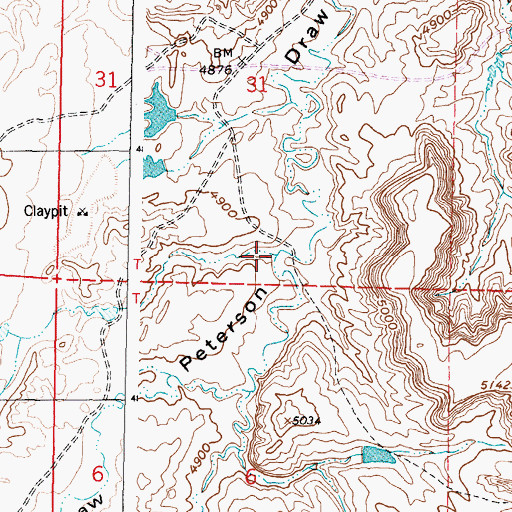 Topographic Map of Shale Draw, WY