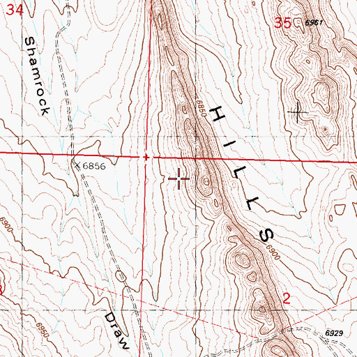 Topographic Map of Shamrock Hills, WY