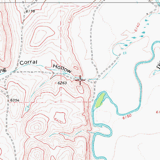Topographic Map of Shearing Corral Hollow, WY