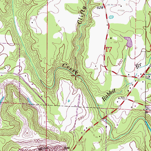 Topographic Map of Clifty Branch, AL