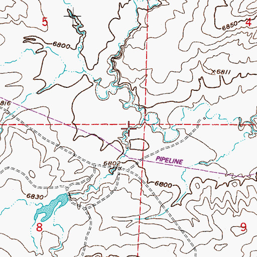 Topographic Map of Shearing Pen Draw, WY
