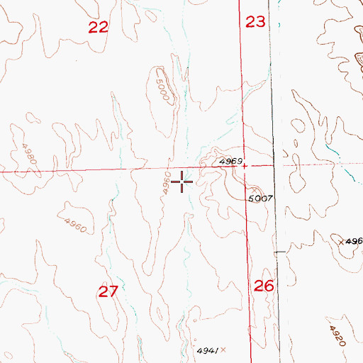 Topographic Map of Shearing Pen Draw, WY