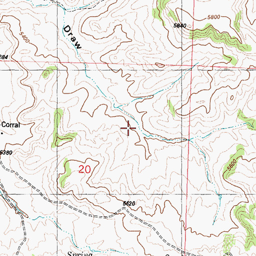 Topographic Map of Shearing Pens Spring, WY