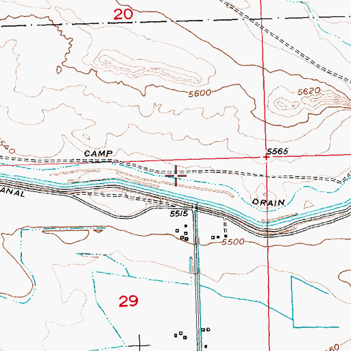Topographic Map of Sheep Camp Drain, WY