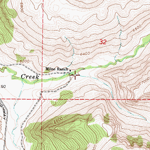 Topographic Map of Sheep Creek, WY