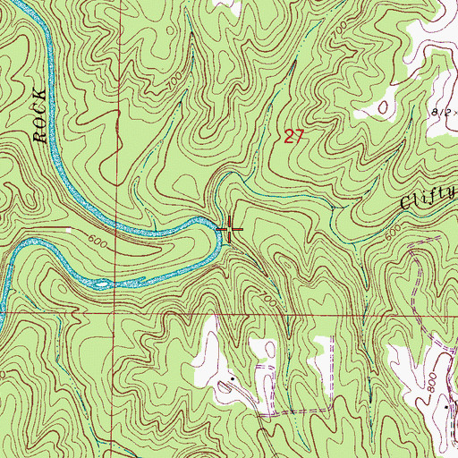 Topographic Map of Clifty Creek, AL