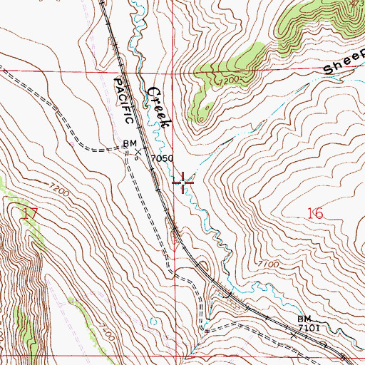 Topographic Map of Sheep Draw, WY