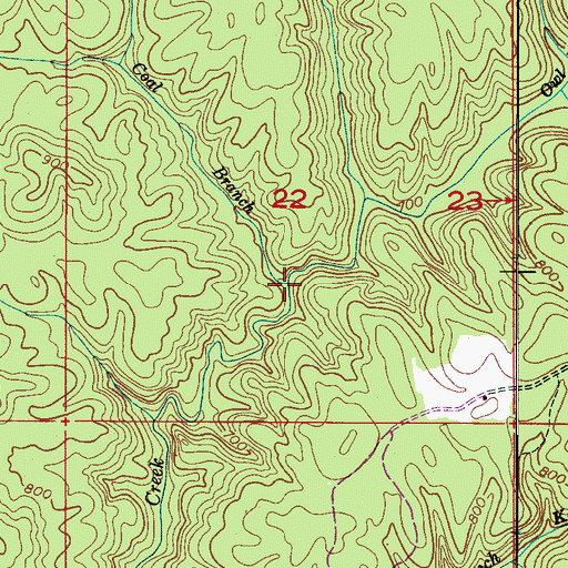 Topographic Map of Coal Branch, AL