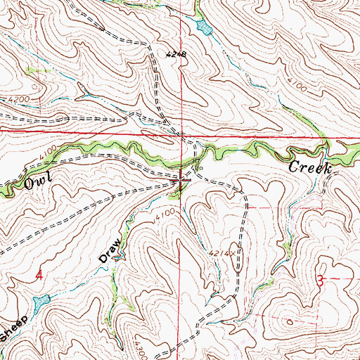 Topographic Map of Sheep Draw, WY