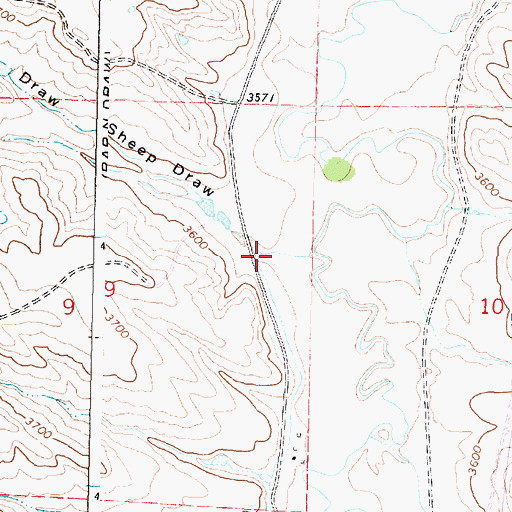 Topographic Map of Sheep Draw, WY