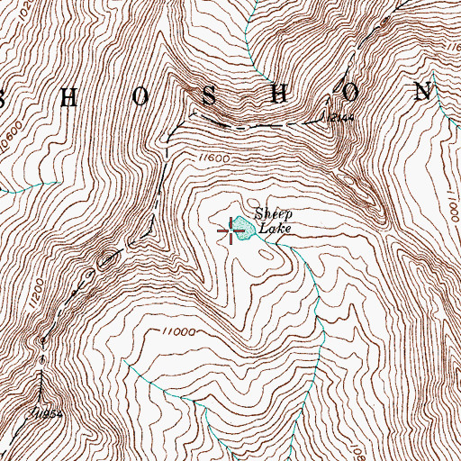 Topographic Map of Sheep Lake, WY