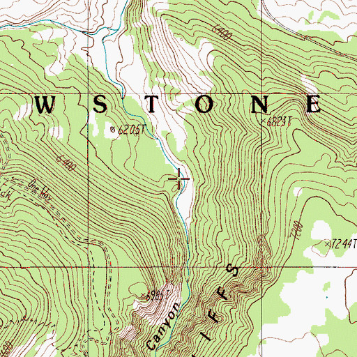 Topographic Map of Sheepeater Canyon, WY