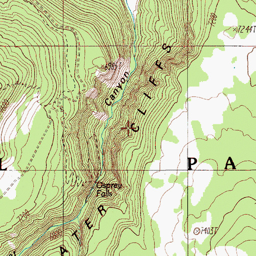 Topographic Map of Sheepeater Cliffs, WY