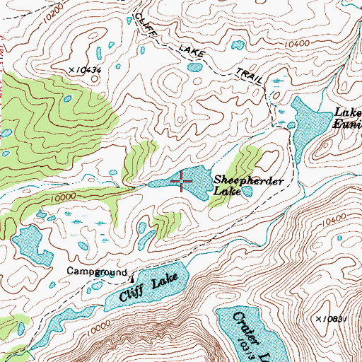 Topographic Map of Sheepherder Lake, WY