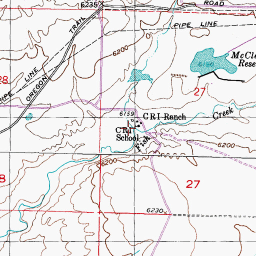 Topographic Map of Shell Creek, WY