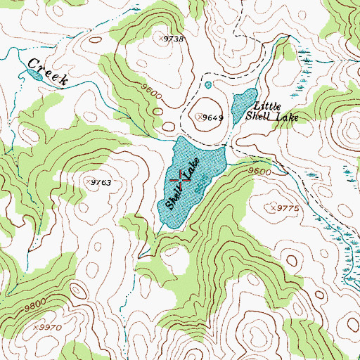 Topographic Map of Shell Lake, WY