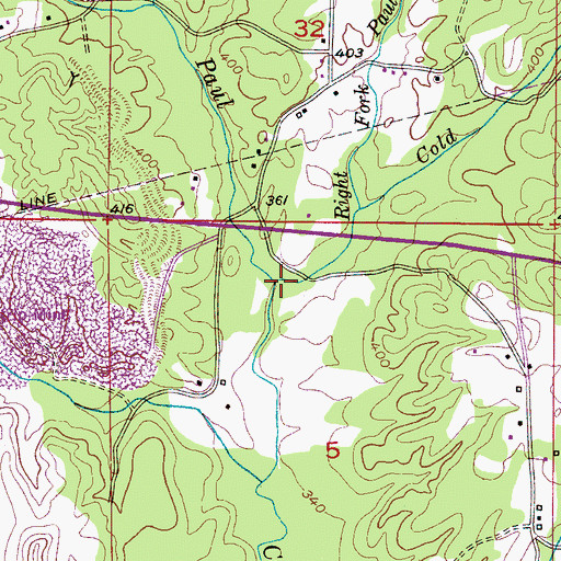 Topographic Map of Cold Branch, AL