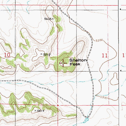 Topographic Map of Shelton Peak, WY
