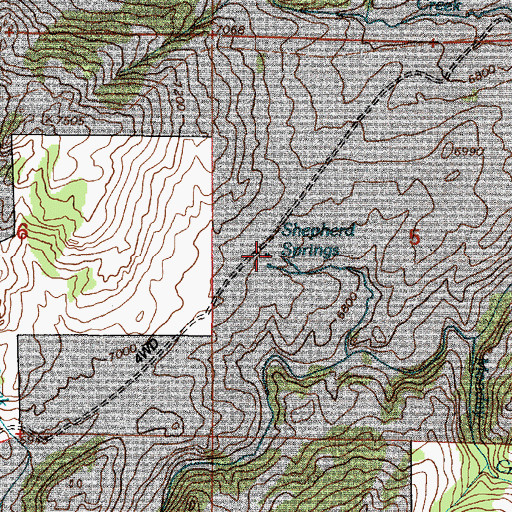 Topographic Map of Shepherd Springs, WY