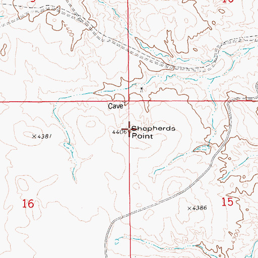 Topographic Map of Shepherds Point, WY