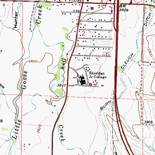 Topographic Map of Sheridan College, WY