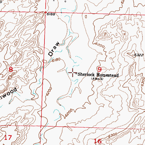 Topographic Map of Sherlock Homestead, WY