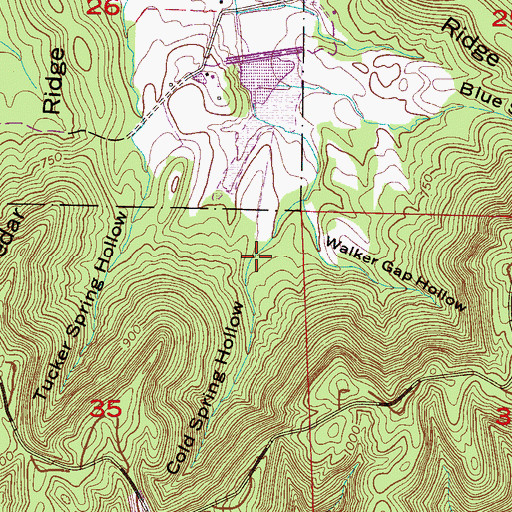 Topographic Map of Cold Spring Hollow, AL