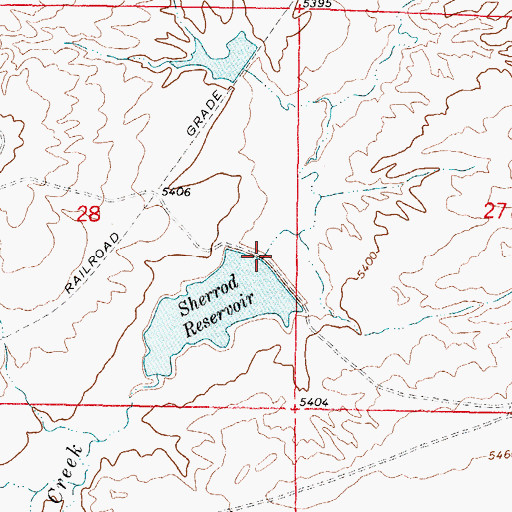 Topographic Map of Sherrod Reservoir, WY