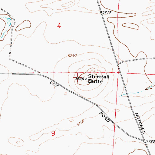 Topographic Map of Shirttail Butte, WY
