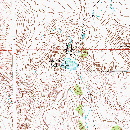 Topographic Map of Shoal Lake, WY