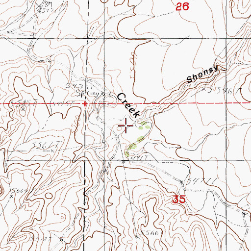 Topographic Map of Shonsy Draw, WY