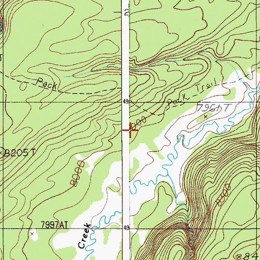 Topographic Map of Shoshone Lake Trail, WY