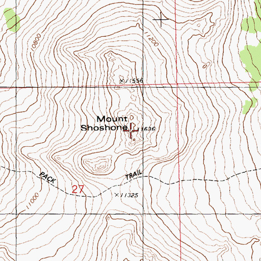 Topographic Map of Mount Shoshone, WY