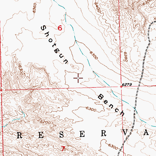 Topographic Map of Shotgun Bench, WY
