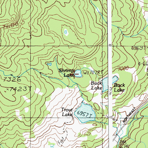 Topographic Map of Shrimp Lake, WY