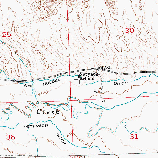 Topographic Map of Shryack School, WY