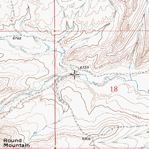 Topographic Map of Shurtleff Creek, WY