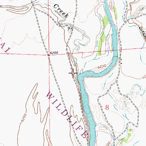 Topographic Map of Shute Creek, WY