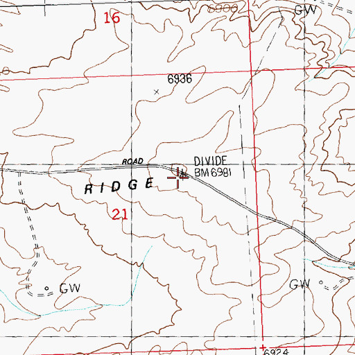 Topographic Map of Siberia Ridge, WY