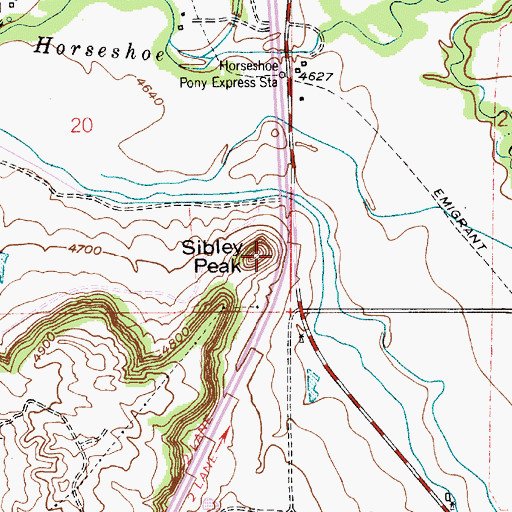 Topographic Map of Sibley Peak, WY