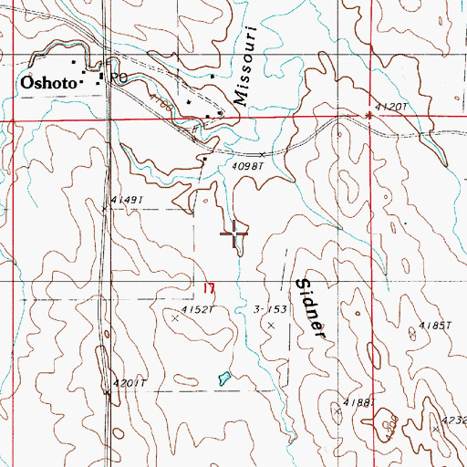 Topographic Map of Sidner Draw, WY